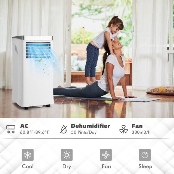 10000BTU_3-in-1_Portable_Air_Conditioner_with_Remote_Control_White-4 10000 BTU(Ashrae) 3-in-1 Portable Air Conditioner with Remote Control