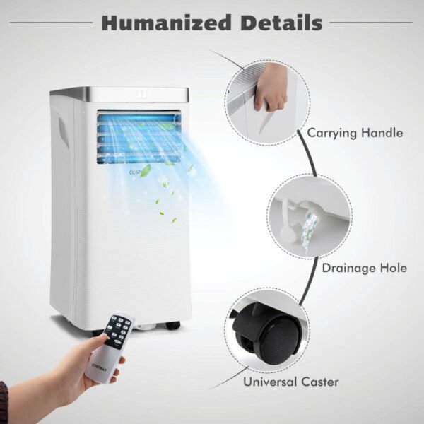 10000BTU_3-in-1_Portable_Air_Conditioner_with_Remote_Control_White-6 10000 BTU(Ashrae) 3-in-1 Portable Air Conditioner with Remote Control