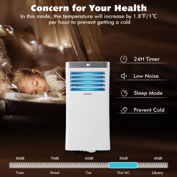 10000BTU_3-in-1_Portable_Air_Conditioner_with_Remote_Control_White-7 10000 BTU(Ashrae) 3-in-1 Portable Air Conditioner with Remote Control