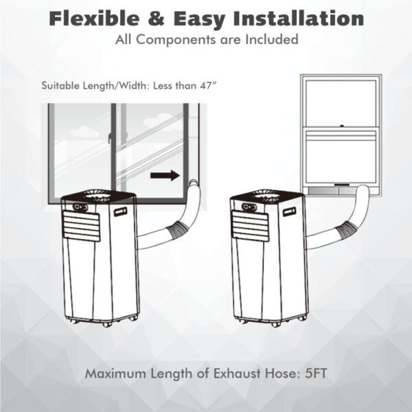 10000BTU_3-in-1_Portable_Air_Conditioner_with_Remote_Control_White-8 10000 BTU(Ashrae) 3-in-1 Portable Air Conditioner with Remote Control
