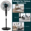 10_392_42 16 Inches Adjustable Height Fan with Quiet Oscillating Stand for Home and Office