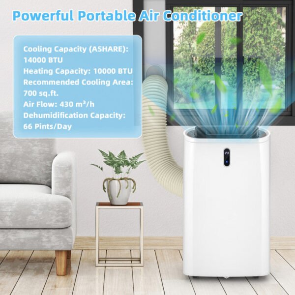 14000_BTU_Portable_Air_Conditioner_with_APP_and_WiFi_Control-6 14000 BTU(Ashrae) Portable Air Conditioner with APP and WiFi Control