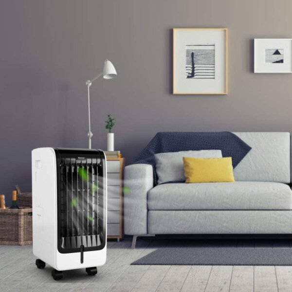 1_700_69 110V Portable Cooling Evaporative Fan with 3-Speed and 8H Timer Function