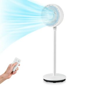 1_707_6 9 Inch Portable Oscillating Pedestal Floor Fan with Adjustable Heights and Speeds