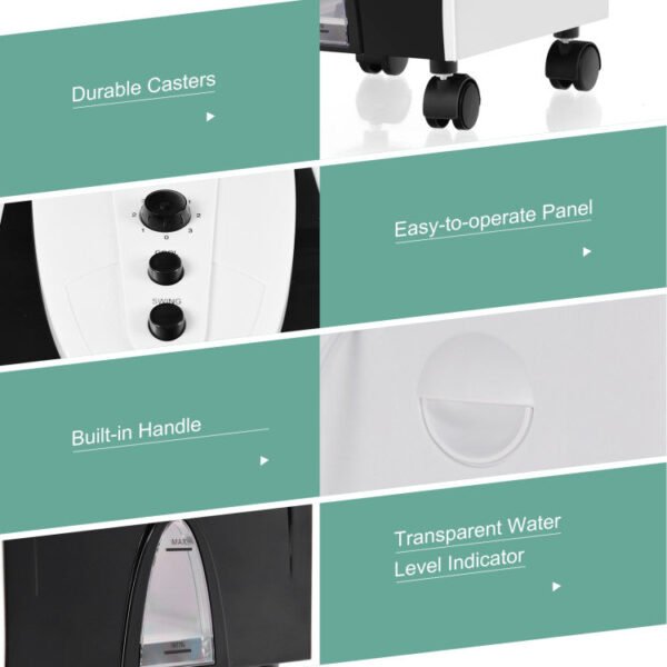 2_539_34 3-in-1 Portable Air Conditioner & Evaporative Air Cooler with Filter Knob for Indoor