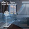 2_670_5 9 Inch Portable Oscillating Pedestal Floor Fan with Adjustable Heights and Speeds