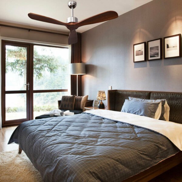 3_257_169 52 Inch Modern Brushed Nickel Finish Ceiling Fan with Remote Control