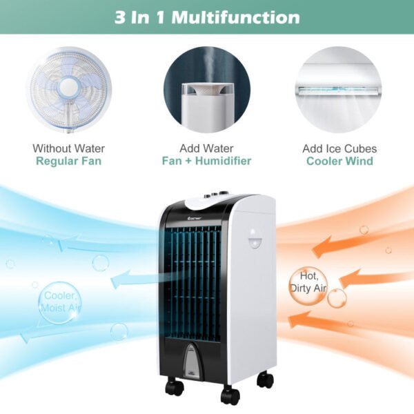 3_540_32 3-in-1 Portable Air Conditioner & Evaporative Air Cooler with Filter Knob for Indoor