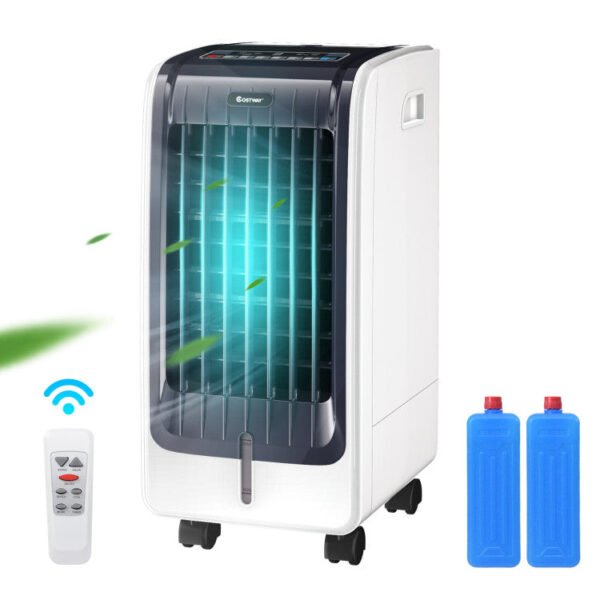 3_655_17 110V Portable Cooling Evaporative Fan with 3-Speed and 8H Timer Function