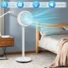 3_661_7 9 Inch Portable Oscillating Pedestal Floor Fan with Adjustable Heights and Speeds