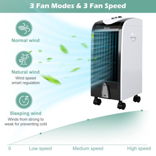 4_534_30 3-in-1 Portable Air Conditioner & Evaporative Air Cooler with Filter Knob for Indoor