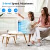 4_581_45 14 Inch Mini Oscillating Tower Fan Electric Desk Fan with 3 Speed and Timer