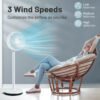 4_646_5 9 Inch Portable Oscillating Pedestal Floor Fan with Adjustable Heights and Speeds