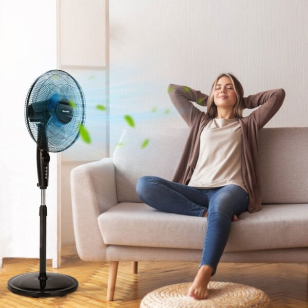 5-1_1_1 16 Inches Adjustable Height Fan with Quiet Oscillating Stand for Home and Office