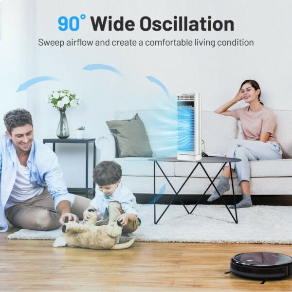 5_558_45 14 Inch Mini Oscillating Tower Fan Electric Desk Fan with 3 Speed and Timer