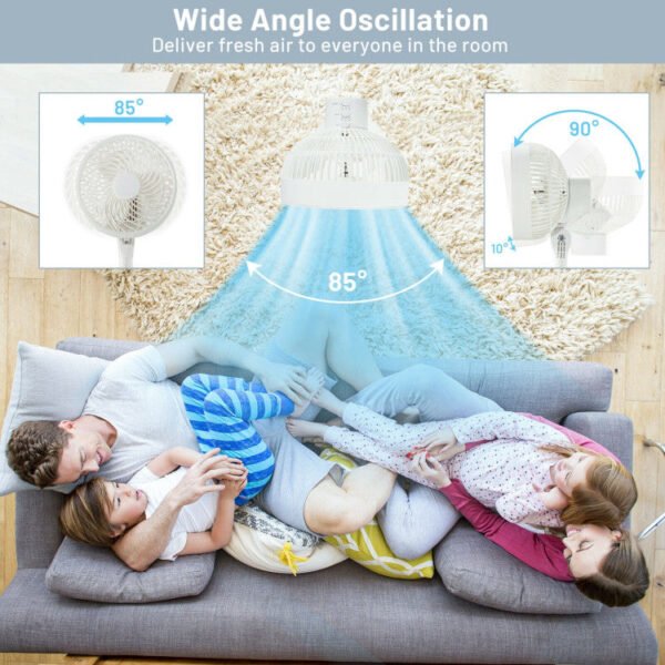 5_615_8 9 Inch Portable Oscillating Pedestal Floor Fan with Adjustable Heights and Speeds