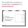 61ZitpEMnUL 6,000 BTU Window Air Conditioner with Remote Control, Cools Up to 250 Sq. Ft., Quiet Operation, Eco Mode