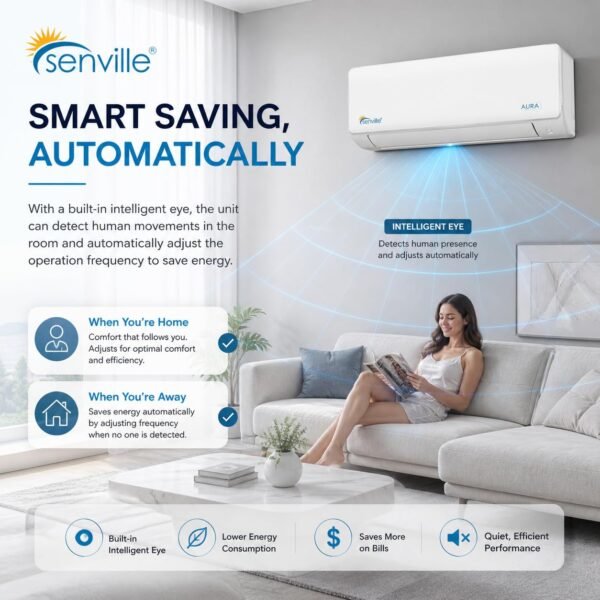 71-1n_M0lCL AURA Mini Split Air Conditioner, Heat Pump, White, 24000 BTU