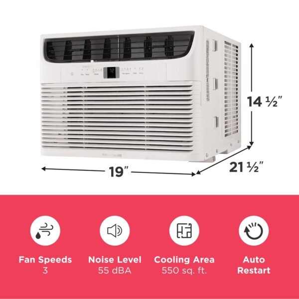 7117F6z7rBL 12,000 BTU Window Air Conditioner with Remote Control, Cools Up to 550 Sq. Ft., Quiet Operation, Eco Mode