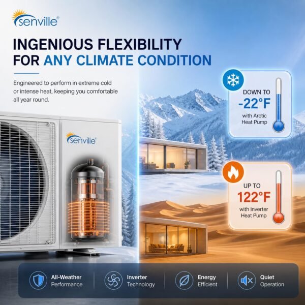 717094Hxh7L AURA Mini Split Air Conditioner, Heat Pump, White, 24000 BTU