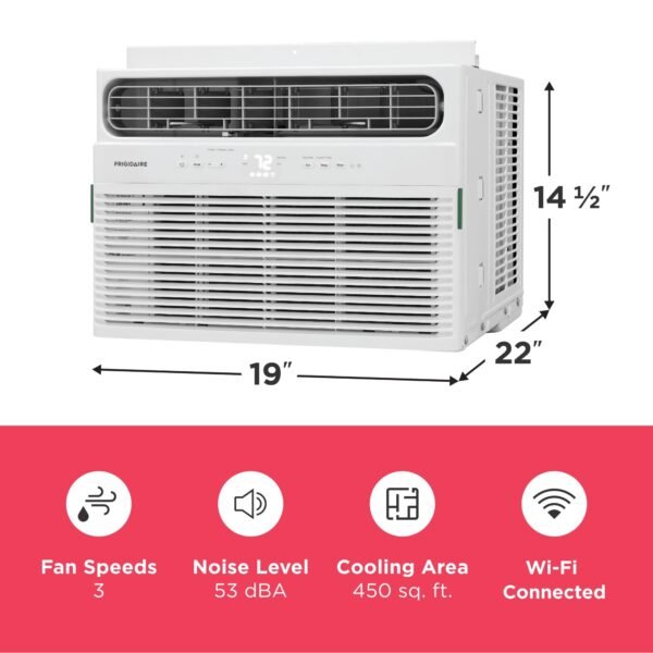 71EnxiwMAUL 10,000 BTU Smart Window Air Conditioner with Wi-Fi, Cools Up to 450 Sq. Ft., Remote Control, Quiet Operation