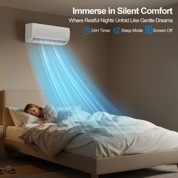 71N0Mi5vzuL 9000 BTU Mini Split AC/Heating System,19 SEER2 110/120V Energy Efficient Ductless Inverter System,Cools Up