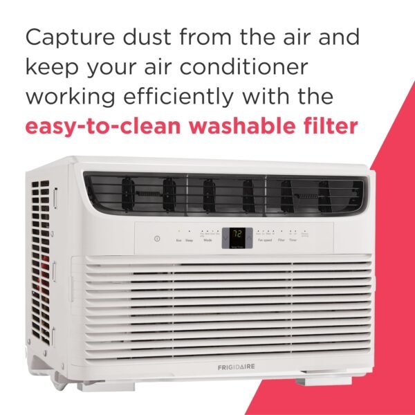 71OsiNehaRL 8,000 BTU Window Air Conditioner with Remote Control, Cools Up to 350 Sq. Ft., Quiet Operation, Eco Mode