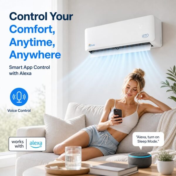 71i7msBU-wL LETO Mini Split Air Conditioner, Heat Pump, White, 24000 BTU