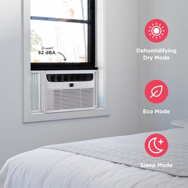 71tOWn2dXdL 6,000 BTU Window Air Conditioner with Remote Control, Cools Up to 250 Sq. Ft., Quiet Operation, Eco Mode