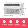 8,000 BTU Smart Window Air Conditioner with Wi-Fi, Cools Up to 350 Sq. Ft., Remote Control, Quiet Operation