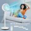 7_609_5 9 Inch Portable Oscillating Pedestal Floor Fan with Adjustable Heights and Speeds