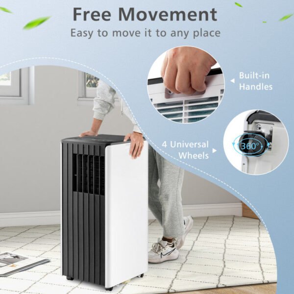 8000_BTU_Portable_Air_Conditioner_Black_and_White_47-8 10000 BTU(Ashrae) Portable Air Conditioner Cools 350 Sq.Ft with Dehumidifier