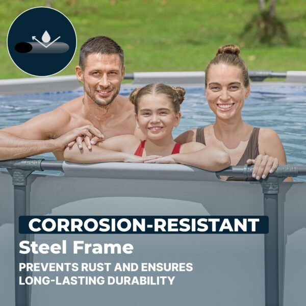 81JYzkEKZaL Steel Pro MAX 20 Foot x 52 Inch Round Above Ground Swimming Pool Set Outdoor Metal Frame Family Pool with Filter Pump