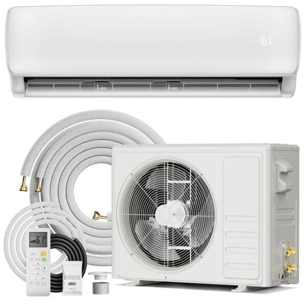 81QkKvb11NL 9000 BTU Mini Split AC/Heating System,19 SEER2 110/120V Energy Efficient Ductless Inverter System,Cools Up