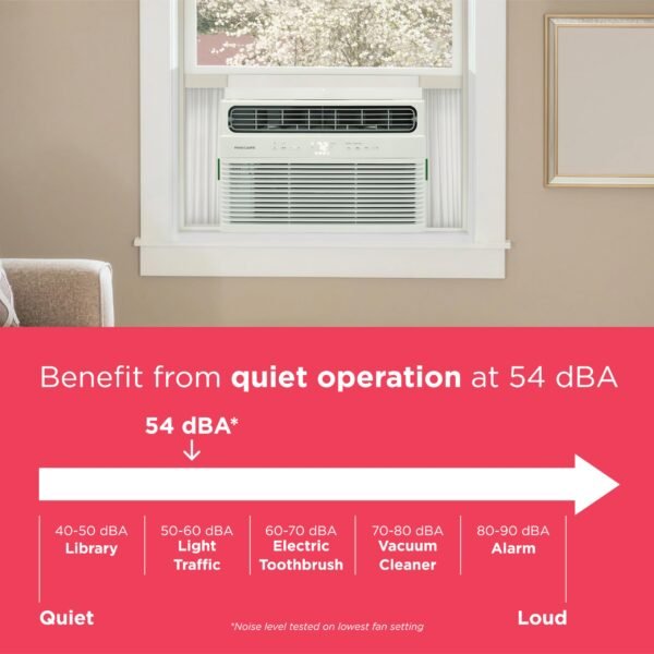 8,000 BTU Smart Window Air Conditioner with Wi-Fi, Cools Up to 350 Sq. Ft., Remote Control, Quiet Operation