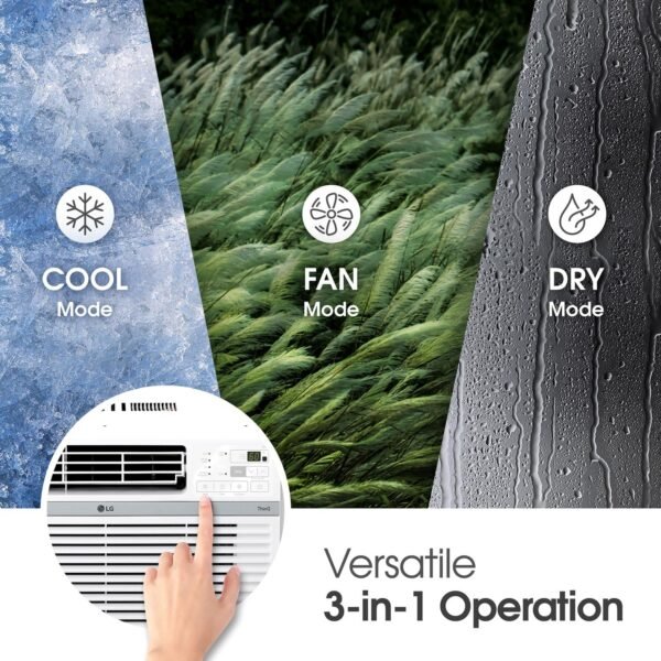 81VFWTj10hL 8,000 Window Air Conditioner, 115V, 350 Sq.Ft. (14' x 25' Room Size), Quiet Operation, Electronic Control with Remote