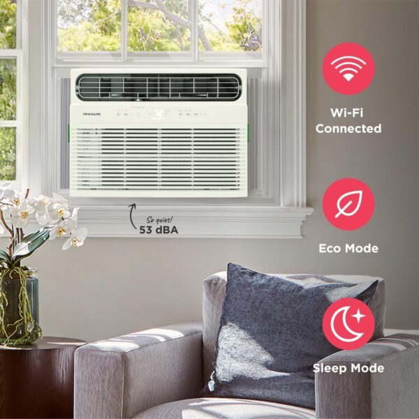 81YtN7_dgmL 10,000 BTU Smart Window Air Conditioner with Wi-Fi, Cools Up to 450 Sq. Ft., Remote Control, Quiet Operation