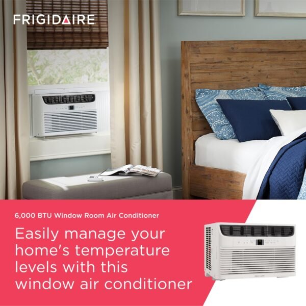 81_13TO2BQL 6,000 BTU Window Air Conditioner with Remote Control, Cools Up to 250 Sq. Ft., Quiet Operation, Eco Mode