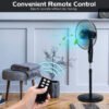 8_486_56 16 Inches Adjustable Height Fan with Quiet Oscillating Stand for Home and Office