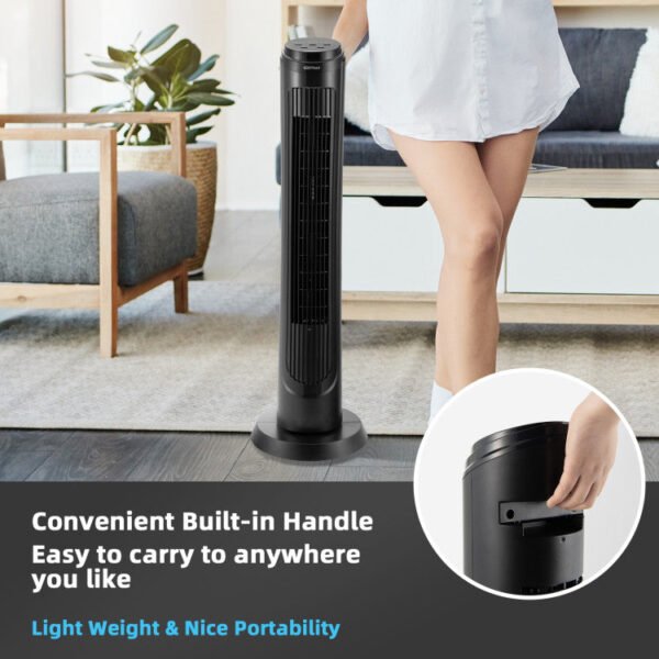 8_579_10 40 Inch Tower Fan with Remote 75˚ Oscillating Fan with 3 Wind Modes and 4 Wind Speeds