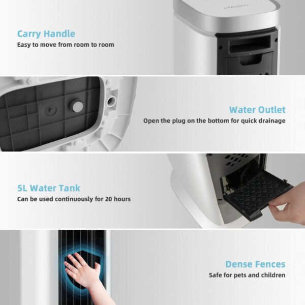 8_589_2 3-In-1 Portable Evaporative Air Cooler with Timer