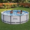 91A0_0EvRqL Steel Pro MAX 20 Foot x 52 Inch Round Above Ground Swimming Pool Set Outdoor Metal Frame Family Pool with Filter Pump