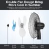 9_454_118 16 Inches Adjustable Height Fan with Quiet Oscillating Stand for Home and Office