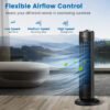 Black_35W_28_Inch_Quiet_Bladeless_Oscillating_Tower_Fan-6 35W 28 Inch Quiet Bladeless Oscillating Tower Fan