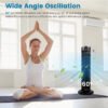 Black_35W_28_Inch_Quiet_Bladeless_Oscillating_Tower_Fan-7 35W 28 Inch Quiet Bladeless Oscillating Tower Fan