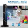 Black_35W_28_Inch_Quiet_Bladeless_Oscillating_Tower_Fan-8 35W 28 Inch Quiet Bladeless Oscillating Tower Fan