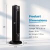 Black_35W_28_Inch_Quiet_Bladeless_Oscillating_Tower_Fan_Size-5 35W 28 Inch Quiet Bladeless Oscillating Tower Fan