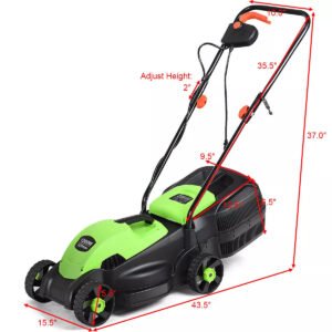 GUEST_1c94c9e3-7326-4e6f-ab60-26151922ba77 13.5-Inch Electric Corded Lawn Mower 12-Amp with Adjustable Height and Grass Collector