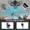 ep24830007 16 Inches Adjustable Height Fan with Quiet Oscillating Stand for Home and Office