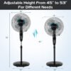 ep24830008 16 Inches Adjustable Height Fan with Quiet Oscillating Stand for Home and Office
